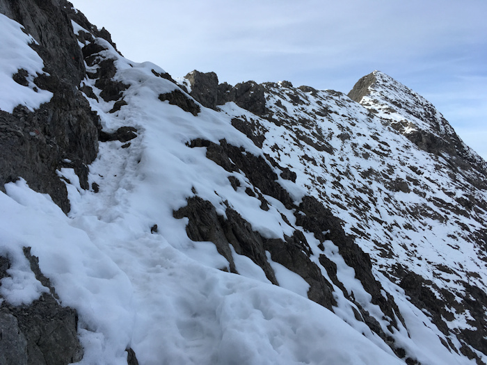 Aufstieg zur Bockkarscharte im Altschnee