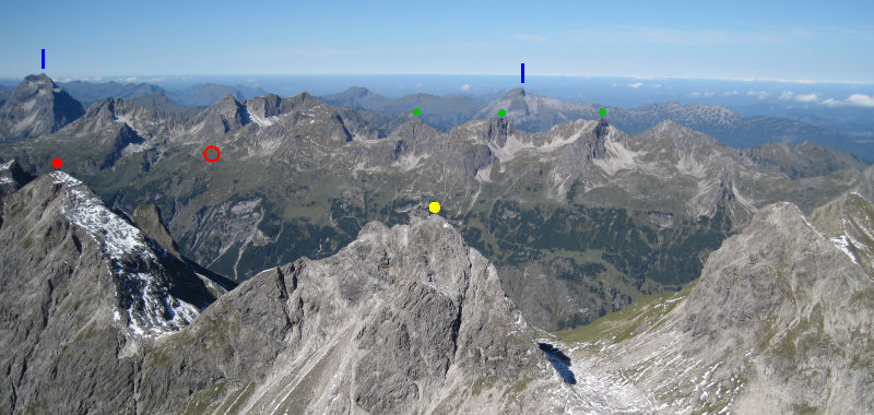 Widderstein, Hoher Ifen, Mindelheimer Hütte, Schafalpfenköpfe, Hochgund Spitze, Rappenseekopf