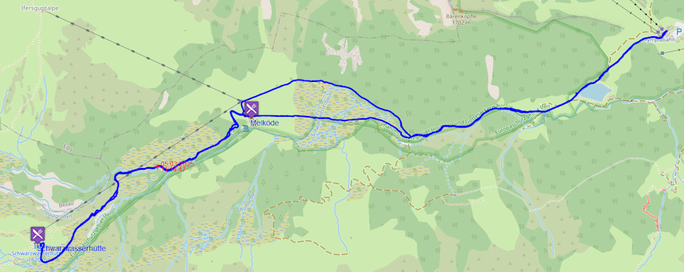 GPS Track Auenhütte zur Schwarwasserhütte
