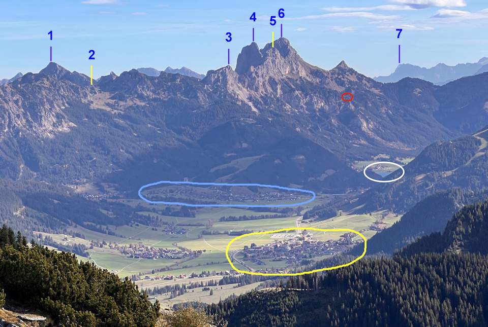 Blick vom Iseler Richtung Tannheimer Tal