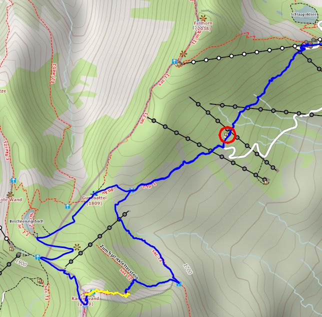 GPS Track Klettersteig mit Hin- und Rückweg