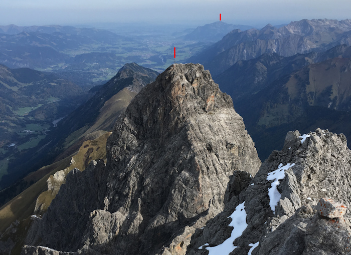 Trettachspitze, im Hintergrund der Grünten