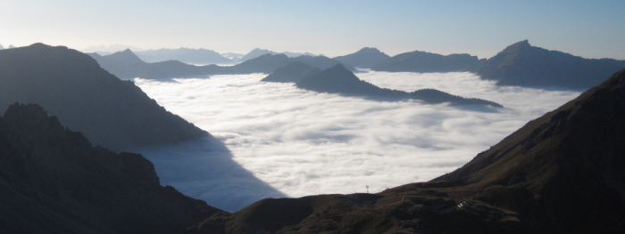 Blick von der Fiderescharte ins Kleinwalsertal