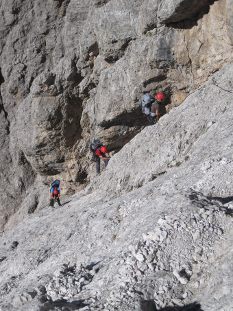 Via ferrata Roghel - Abstieg am Seil