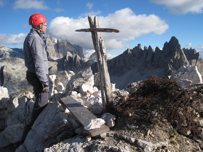 am Gipfel Toblinger Knoten, rechts der Paternkofel