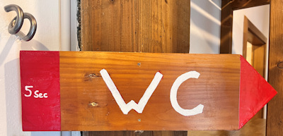 Schild WC 5 Sekunden