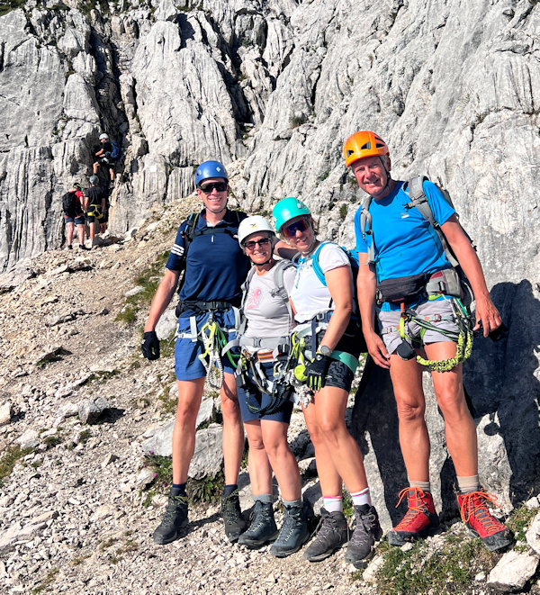 Alpspitze Einstieg Matthias, Steffi, Dagi, Uli