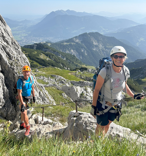 Uli und Steffi im Klettersteig Alpspitze