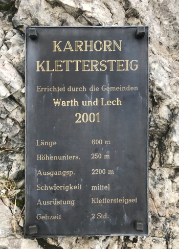 Schild Klettersteig Karhorn