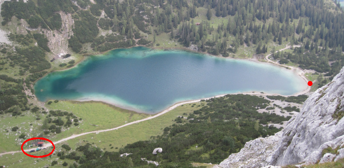 Der Seebensee vom Klettersteig aus gesehen