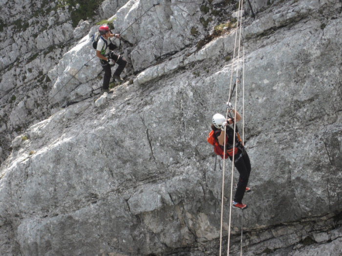 Klettersteig Mauerläufer Seiltanz