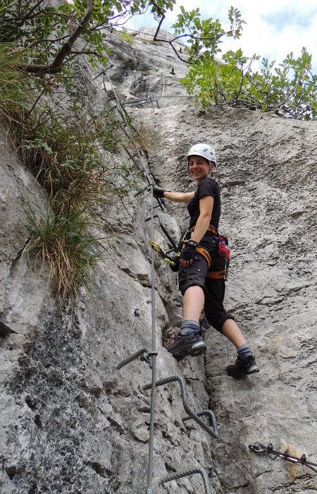 Klettersteig Sentiero attrezzato del Colodri<, Tanja am letzten Steilaufschwung