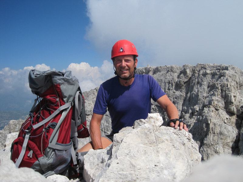 Klettersteig Via ferrata Costantini, Uli am Gipfel Moiazza Sud