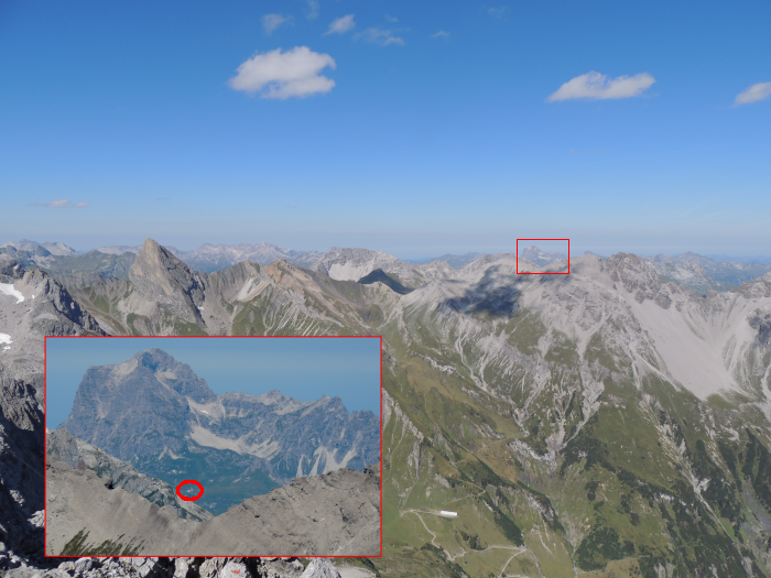 Arlberger Klettersteig: Blick nach Nordosten mit dem Großen Widderstein