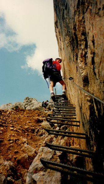 Klettersteig Ellmauer Halt Eisenbügel