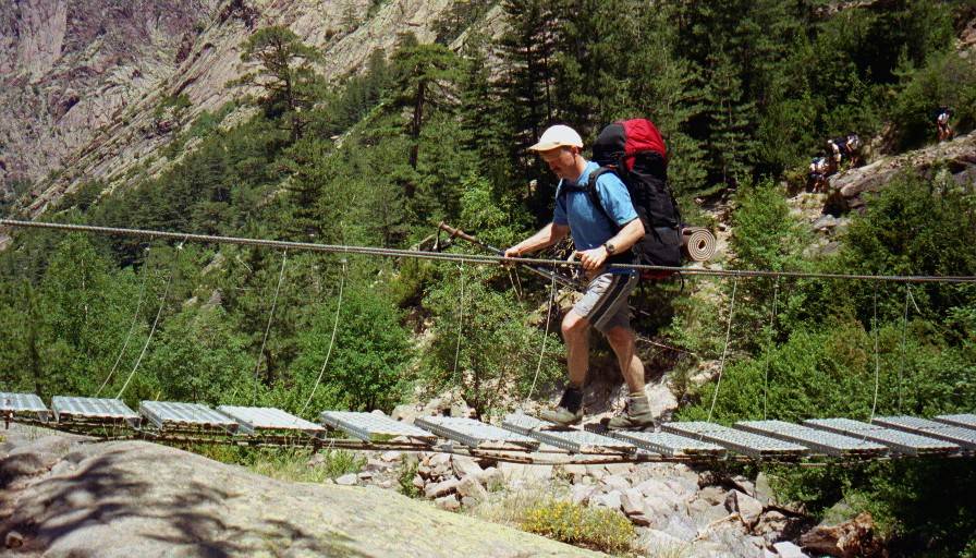 Korsika GR20 Hängebrücke