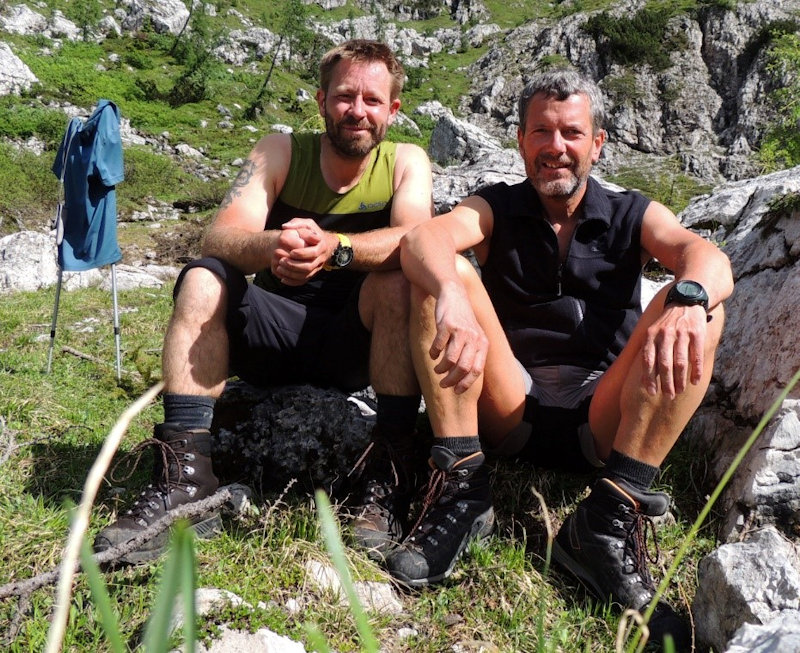 München-Venedig Pause vor dem Schlussanstieg zum Rifugio Tissi