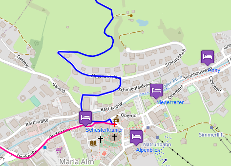 OpenStreetMap Lodging Maria Alm