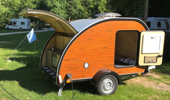 mit meinem Kulba Wohnanhänger am Campingplatz in Tüchersfeld