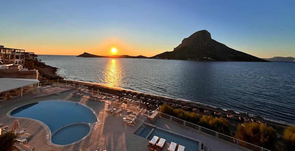Sonnenuntergang auf der Hotelterrasse Plaza Hotel