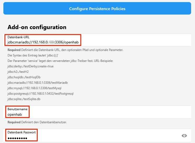 openHAB Configure Persistence Policies