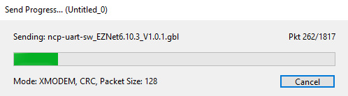 CoolTerm Upload Firmware läuft