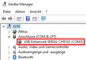 Windows Geräte-Manager (Ausschnitt)