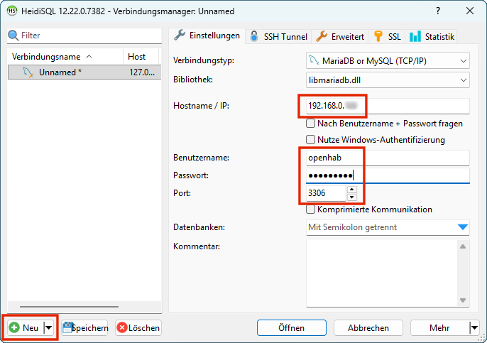 HeidiSQL Einstellungen