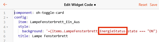 Overview Page Widget LampeFensterbrett Code