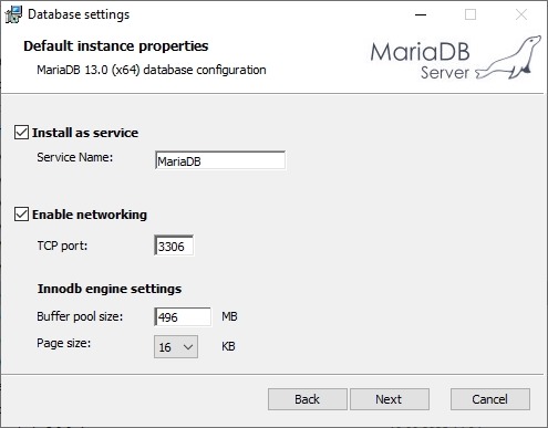MariaDB Server Installation Schritt 2