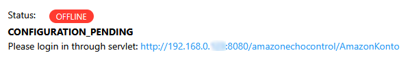 openHAB5 Amazon Configuration Pending