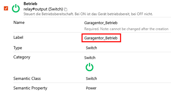 openHAB verfügbare ShellyPlus1 Channels