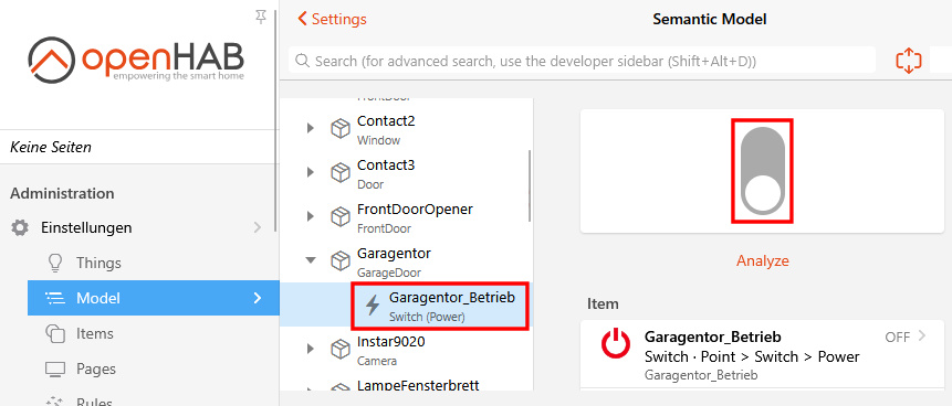 openHAB verfügbare ShellyPlus1 Channels