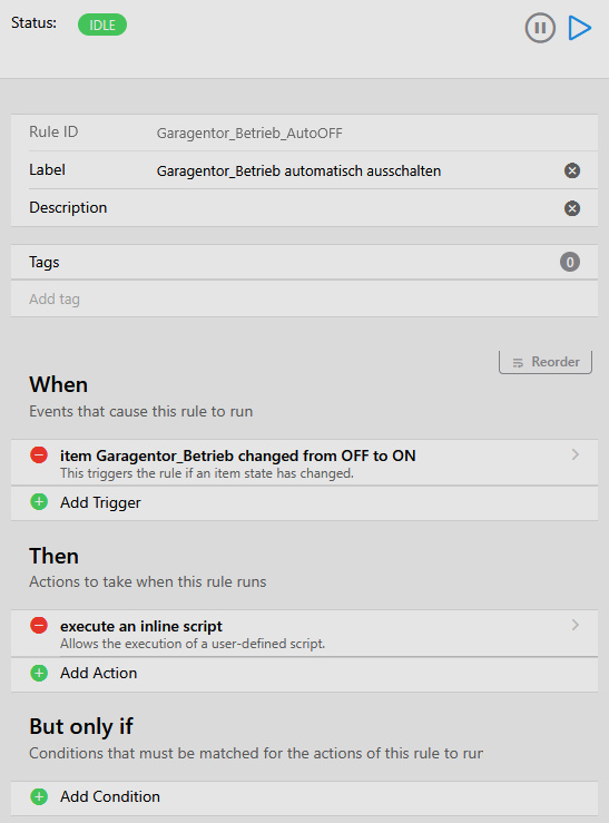 openHAB Rule Garagentor