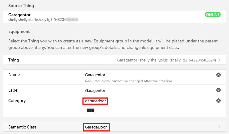 openHAB Source Thing Garagentor