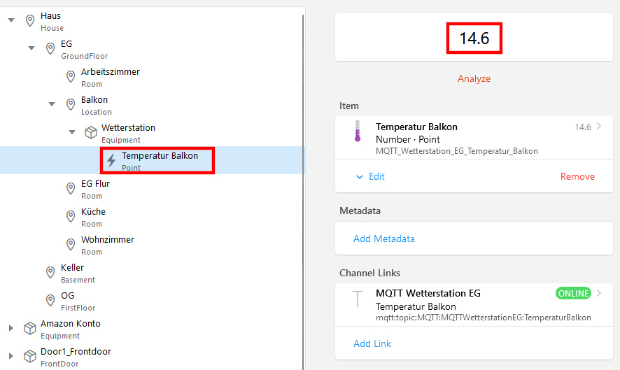 openHAB Temperaturanzeige