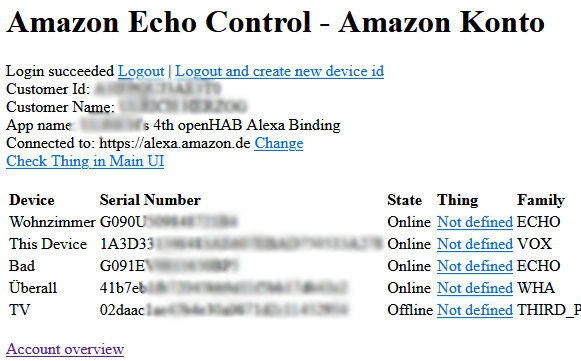 openHAB Alexa erfolgreich