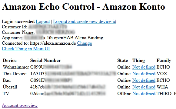 OpenHAB Alexa erfolgreich