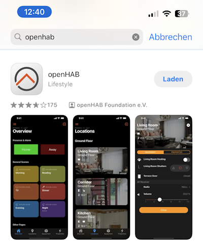 OpenHAB Apple AppStore