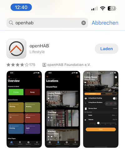 openHAB Apple AppStore