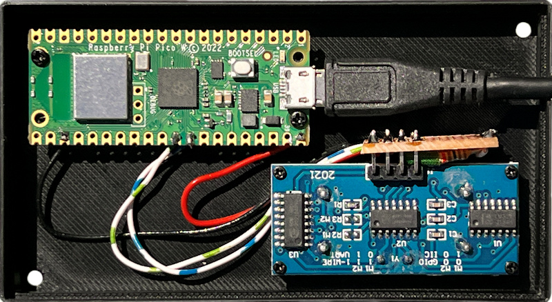 Pico W und Ultraschallsensor HC-SR04 im Gehäuse Version 2
