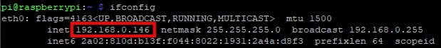 Raspberrry Pi ifconfig