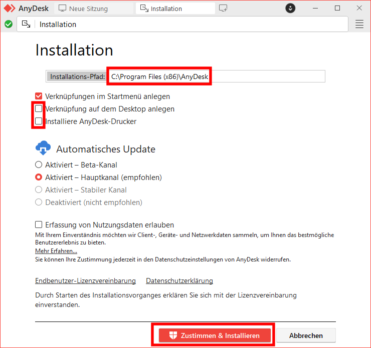 AnyDesk Installation