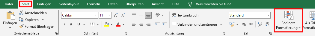 Excel Start - Bedingte Formatierung
