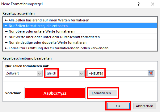 Excel Start - Bedingte Formatierung