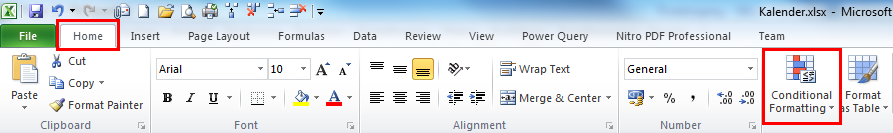 Excel Conditional Formatting