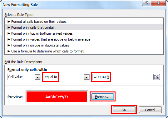 Excel Conditional Formatting