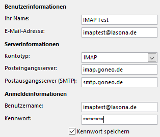 IMAP Postfach in Outlook und Thunderbird