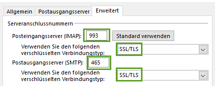 IMAP Postfach in Outlook und Thunderbird