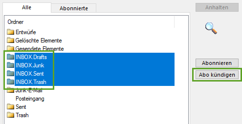 IMAP Postfach in Outlook und Thunderbird